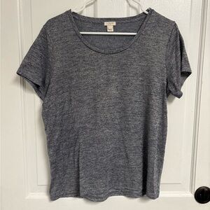 J. Crew Heathered Gray with Gold Sparkle Short Sleeve Tee